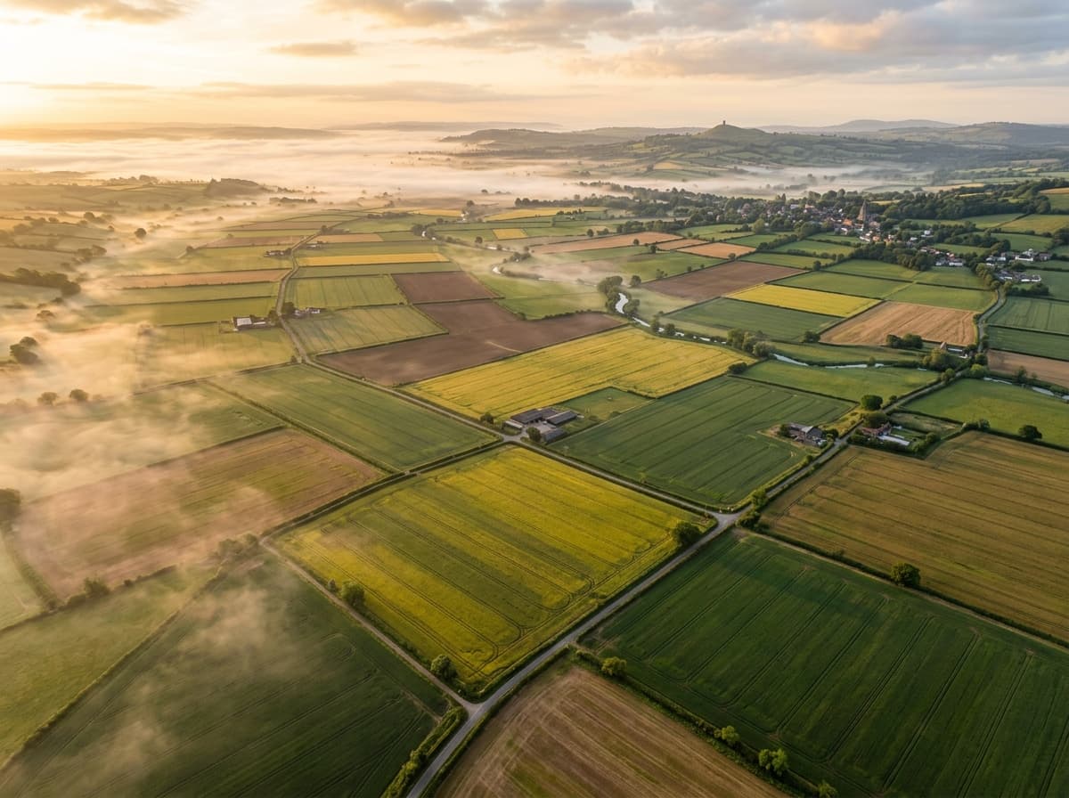 Agricultural farmland aerial